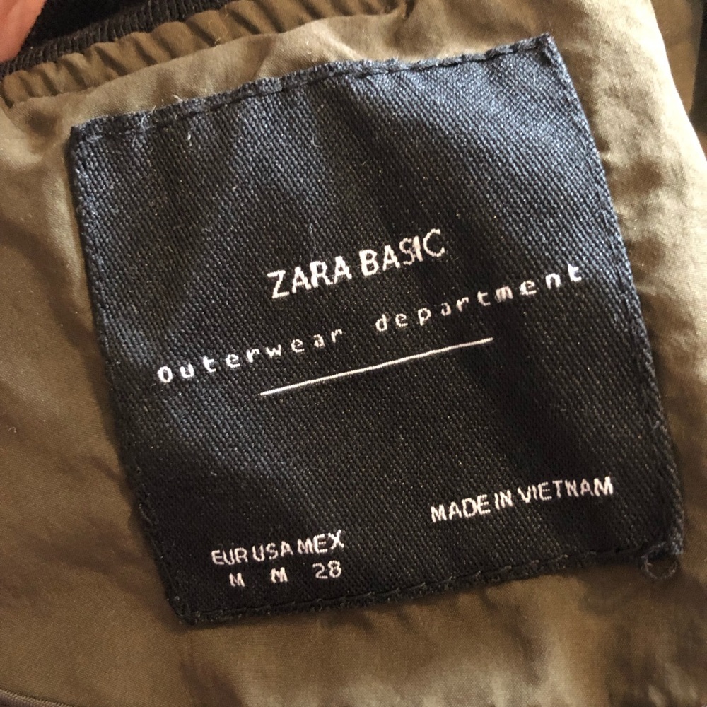 Zara Basic Bomber Green Jacket Lightweight - Size… - image 5